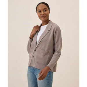 Pact women's Organic Cotton Airplane Relaxed Blazer small brown